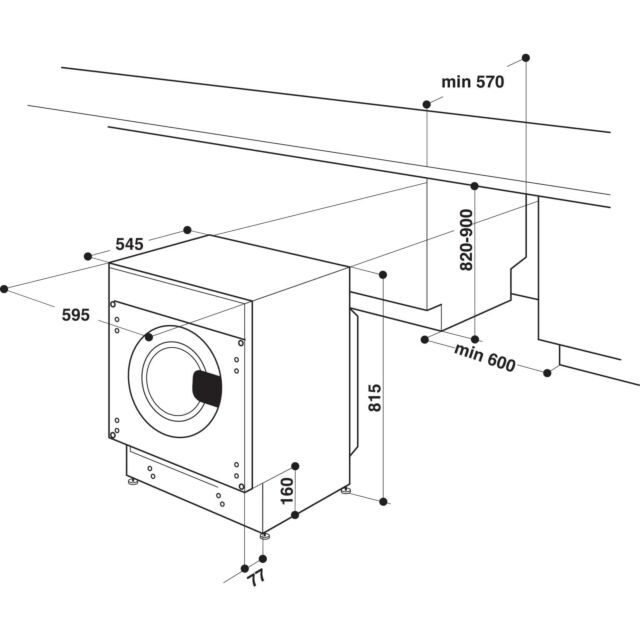 Indesit BIWMIL91485UK Integrated 9Kg 1400 Washing Machine