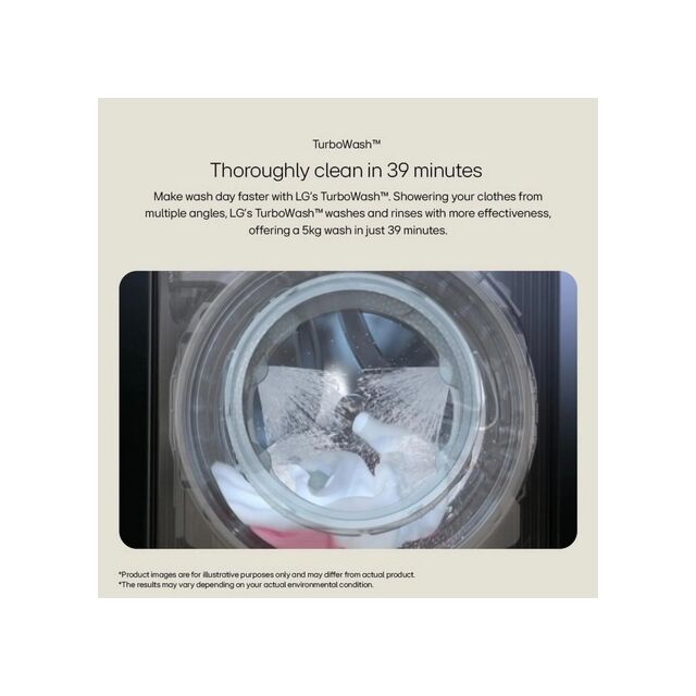 Lg F4Y513WWLN1 13Kg 1400 White Washing Machine