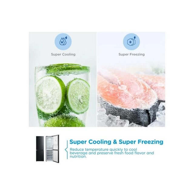 Midea MDRB379FGD30 54.7Cm 60/40 Total No Frost Black Fridge Freezer