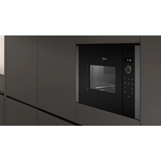 Neff HLAWD23N0B Built In 20 Litres 800W Solo Microwave Black Oven