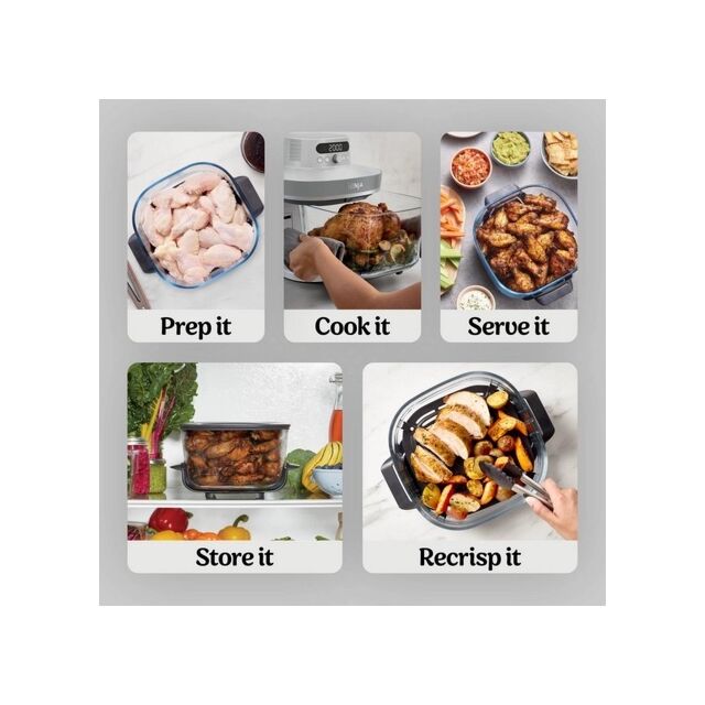 Ninja AS090UKWH Crispi Pro 5-In-1 Glass White Air Fryer 