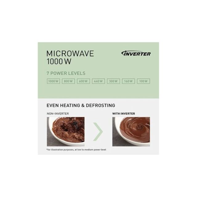 Panasonic NN-SD37QSBPQ 29 Litre1000w Inverter Stainless Steel Solo Microwave