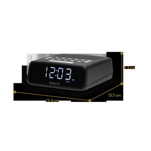 Roberts Radio ORTUSFMBK Fm/Mw Alarm Clock Black Radio