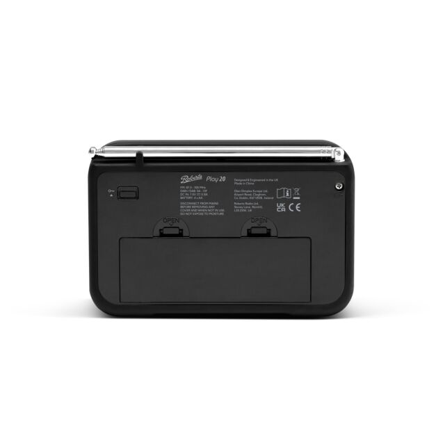 Roberts Radio PLAY20BK Digital DAB / Dab+ / FM RDS Portable Black Radio With Bluetooth
