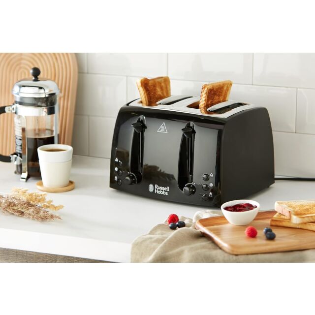 Russell Hobbs 21651 4 Slice Textures Black Toaster