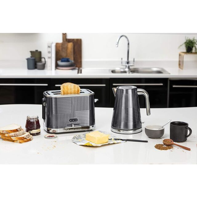 Russell Hobbs 25240 3Kw 1.7 Litres Geo Grey Stainless Steel Kettle