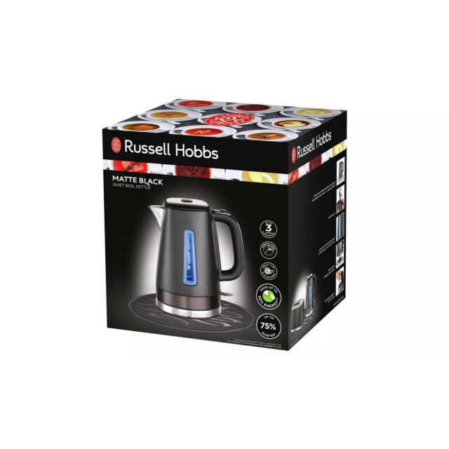 Russell Hobbs 26140 3Kw 1.7 Litres Matte Black Luna Quiet Boil Jug Ketttle
