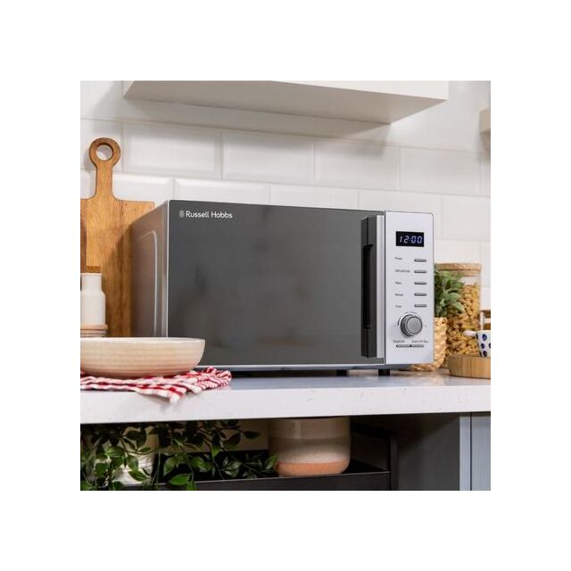 Russell Hobbs RHM2348S 23 Litres 800W Dial & Touch Control Silver Solo Microwave With Stainless Stee