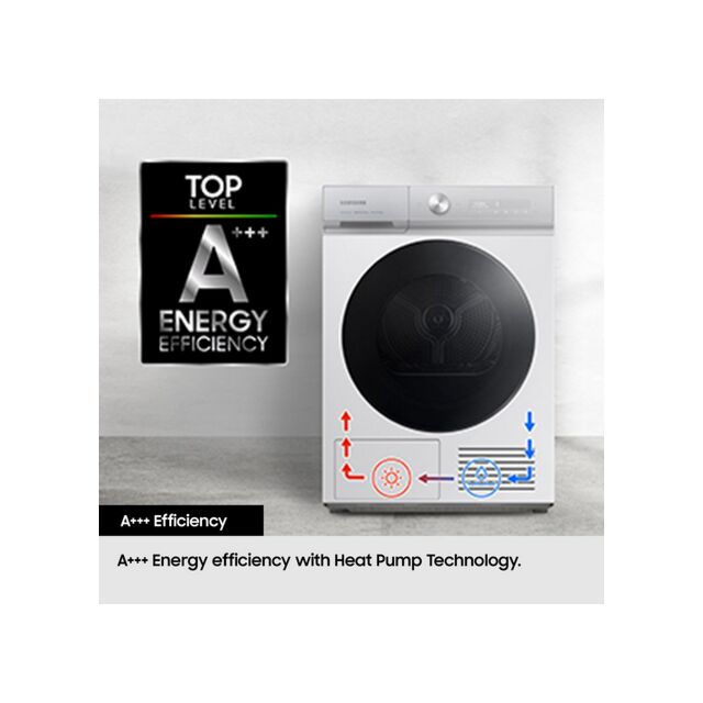 Samsung DV90CGC0A0ABEU 9Kg Heat Pump Sensor Dry Black Tumble Dryer