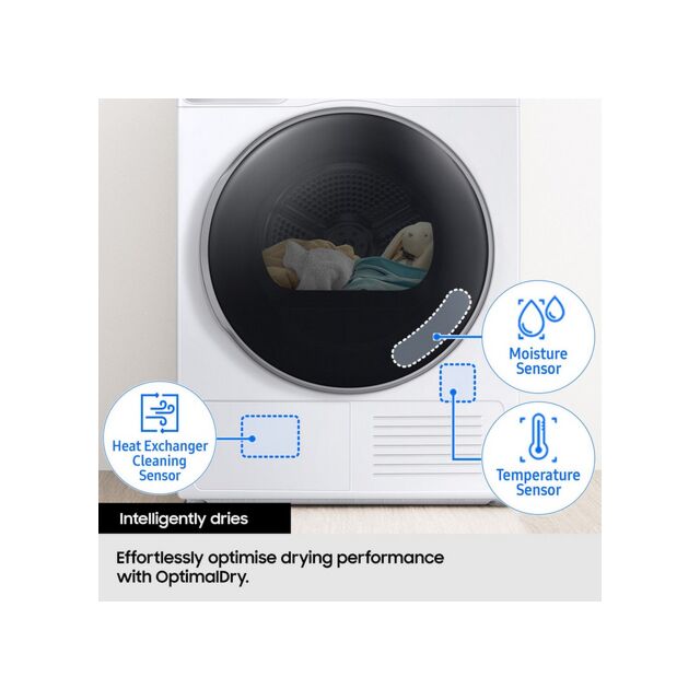 Samsung DV90CGC0A0ABEU 9Kg Heat Pump Sensor Dry Black Tumble Dryer