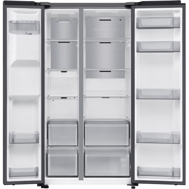 Samsung RS70F66KCFEU 91Cm Side By Side American Black Stainless Steel Fridge Freezer 