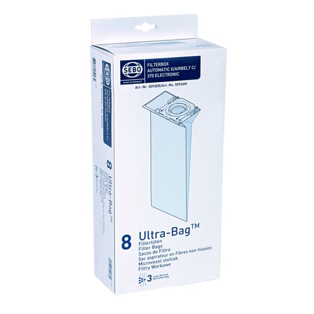 Sebo 5093ER Pack Of 8 Ultra-Bags For X And C