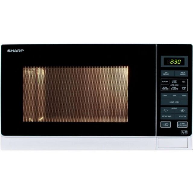 Sharp R372WM 25 Litre 900W Digital Control White Solo Microwave
