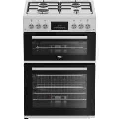Beko EDG6231W 60Cm Gas Double Oven White Cooker 