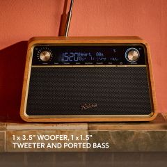 Roberts Radio REVACH Dab+/Fm/ Smart Bluetooth Portable Chery Wood Radio 